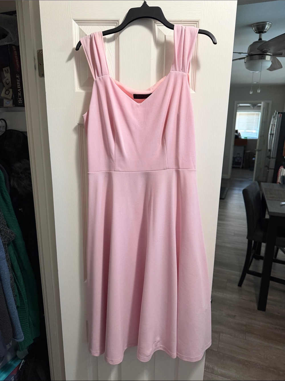 Sleeveless Pink Fit-and-Flare Dress
